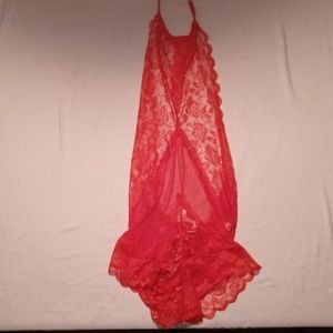 Red Lace Womens One-Piece Lingerie